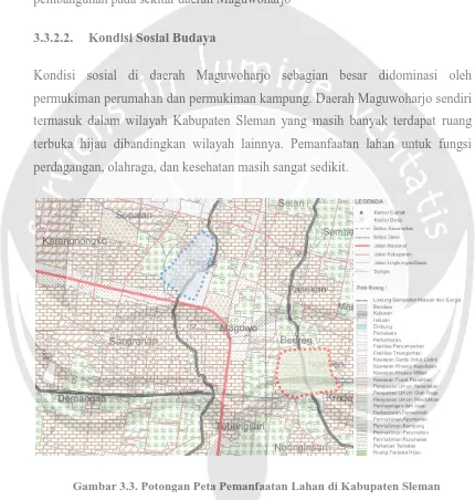 Gambar 3.3. Potongan Peta Pemanfaatan Lahan di Kabupaten Sleman 