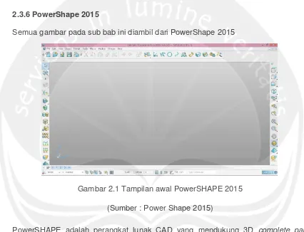Gambar 2.1 Tampilan awal PowerSHAPE 2015 
