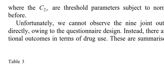 Table 3Possible observable outcomes from the BCS questionnaire