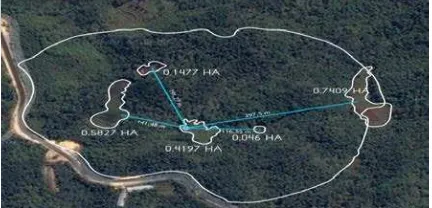 Gambar 3. Skema pengairan dari sumber mata air Gua Ngguwo  menuju ke setiap lahan pertanian di Kawasan Gua Ngguwo