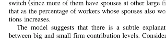 table show equilibria as small firms face slightly higher premia than big firms.Consistent with the formal model, the difference between the contributionsrequired of big and small firms exceeds the difference between the premia