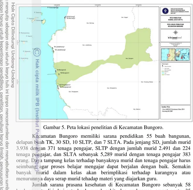 Gambar 5. Peta lokasi penelitian di Kecamatan Bungoro. 