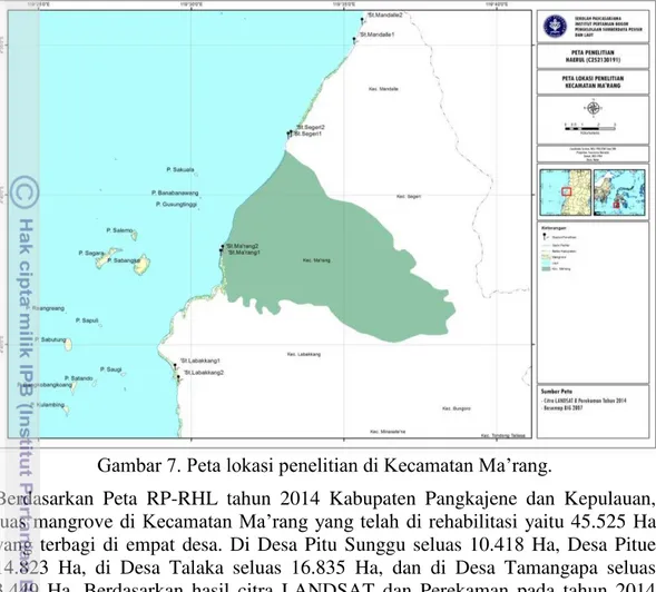 Gambar 7. Peta lokasi penelitian di Kecamatan Ma’rang. 