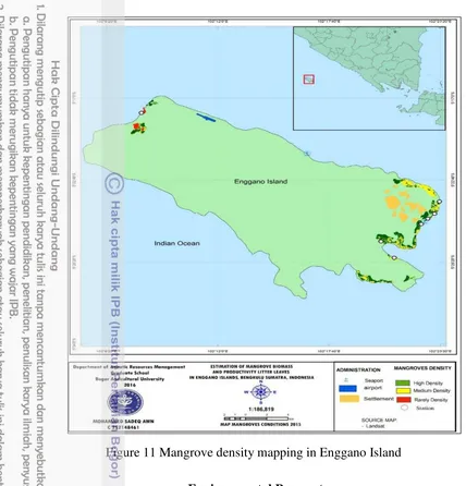 Figure 11 Mangrove density mapping in Enggano Island 