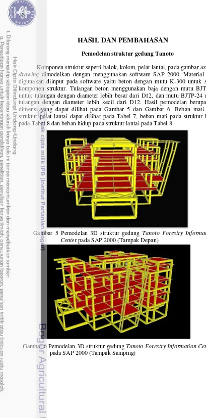 Gambar 5 Pemodelan 3D struktur gedung  Tanoto Forestry Information 
