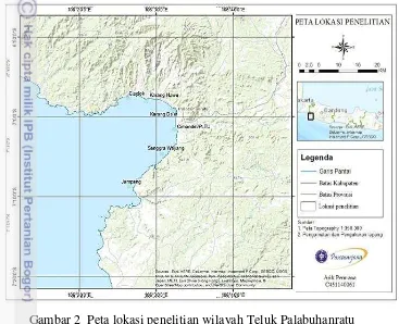Gambar 2  Peta lokasi penelitian wilayah Teluk Palabuhanratu 