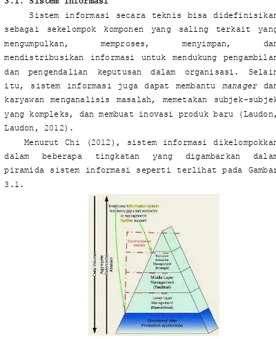 Gambar 3.1. Piramida Sistem Informasi (Chi, 2012) 