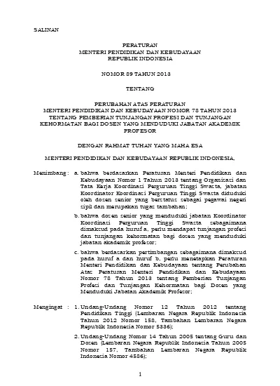 PERATURAN MENTERI PENDIDIKAN DAN KEBUDAYAAN REPUBLIK INDONESIA (Revisi ...