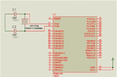 Gambar 4.  Gambar 4. Skematik bagian Sistem Minimum Mikrokontroler 