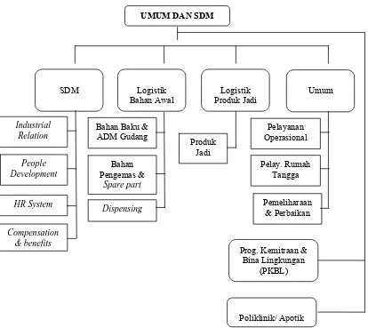 Gambar 5. Struktur Organisasi Direktorat Umum dan Sumber Daya Manusia (SDM) PT. Indofarma (Persero) Tbk