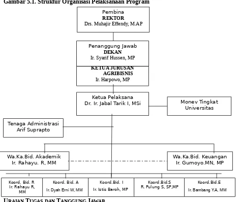Gambar 5.1. Struktur Organisasi Pelaksanaan Program 