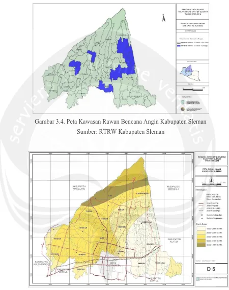 Gambar 3.4. Peta Kawasan Rawan Bencana Angin Kabupaten Sleman 
