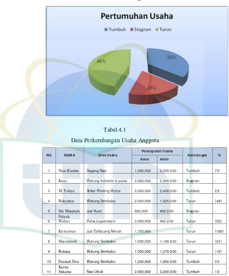 Grafik Prosentase Perkembangan Usaha  