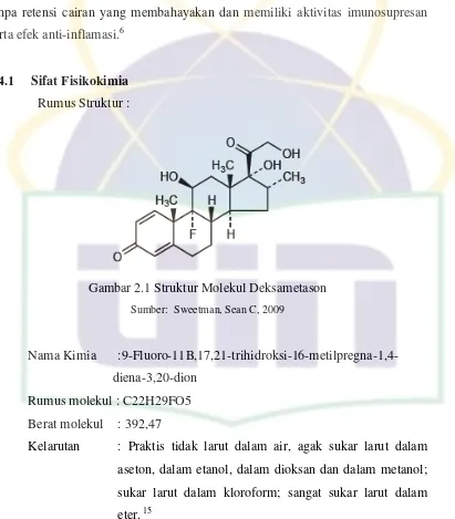 Gambar 2.1 Struktur Molekul Deksametason 