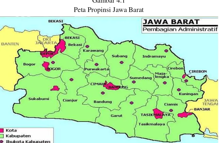 Gambar 4.1 Peta Propinsi Jawa Barat 