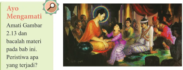 Gambar : 2.13 Rahula meminta warisan kepada Buddha