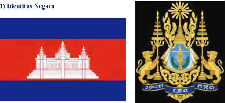 Gambar 1.8  Bendera dan Lambang Negara Kamboja