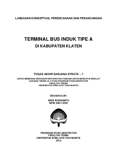 LANDASAN KONSEPTUAL PERENCANAAN DAN PERANCANGAN TERMINAL BUS INDUK TIPE ...