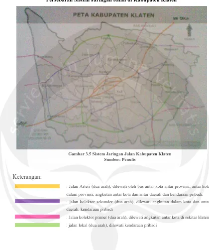 Gambar 3.5 Sistem Jaringan Jalan Kabupaten Klaten Sumber: Penulis 