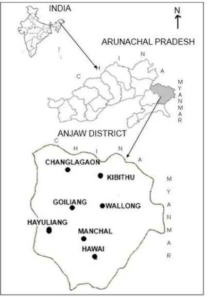 Figure 2. Location of Anjaw district, Arunachal Pradesh. 