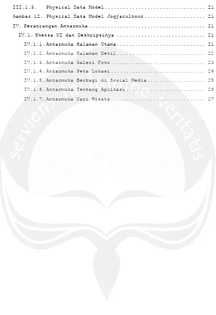 Gambar 12. Physical Data Model Jogjacultour .................... 21 