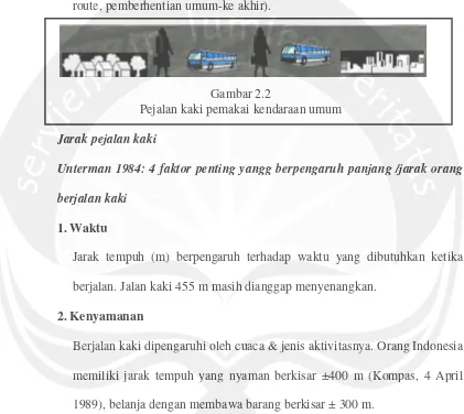 Gambar 2.2Pejalan kaki pemakai kendaraan umum