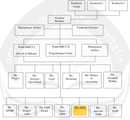 Gambar 1: Struktur Organisasi PT. Agung Podomoro Land, Tbk 