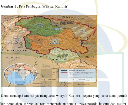 Gambar 1 : Peta Pembagian Wilayah Kashmir7 