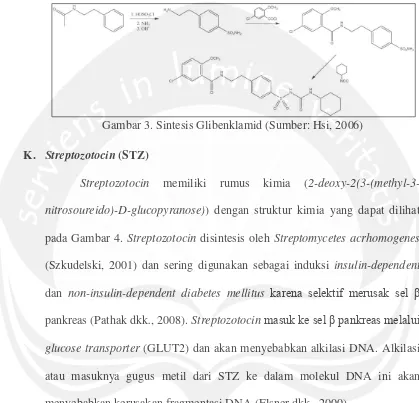 Gambar 4. Struktur Kimia  Streptozotocin (Sumber: Anonim, 2013) 