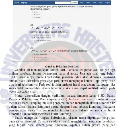 Gambar 10 Latihan Soal/Quiz 