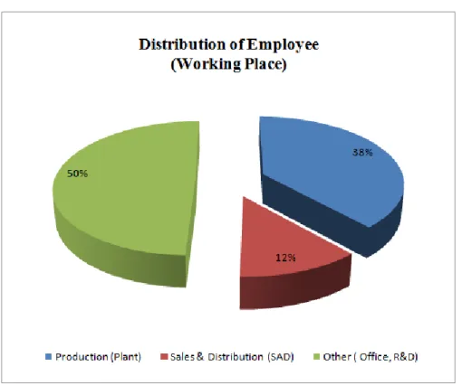 Figure 4.9 Chart of Workers; Distribution based on Working Place  