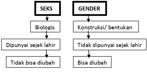 Gambar 1. Skema Perbedaan Seks dan Gender 