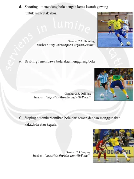Gambar 2.2. Shooting “http://id.wikipedia.org/wiki/Futsal” 