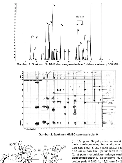 Gambar 2. Spektrum HMBC senyawa isolat 6