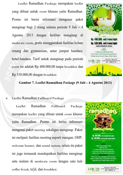 Gambar 7. Leaflet Ramadhan Package (9 Juli – 4 Agustus 2013) 