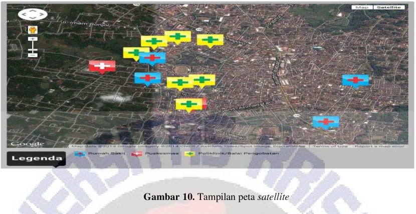 Gambar 10. Tampilan peta satellite 