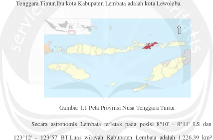 Gambar 1.1 Peta Provinsi Nusa Tenggara Timur