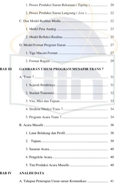 GAMBARAN UMUM PROGRAM MUSAFIR TRANS 7 