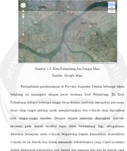 Gambar 1.3. Kota Palembang dan Sungai Musi 