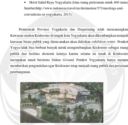 Gambar 1.1 Pengembangan Stadion Kridosono menjadi convention dan exhibition center 
