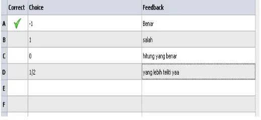 Gambar 16. Pengisian feedback untuk Question level  