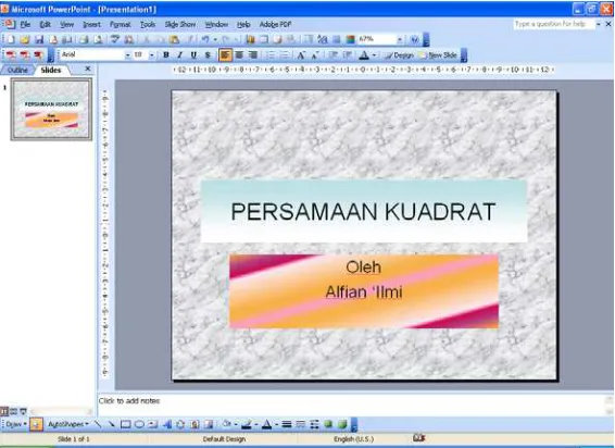Gambar 10. Contoh slide dengan background texture 