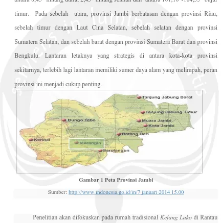 Gambar 1 Peta Provinsi Jambi 