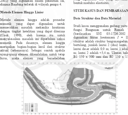 Gambar 1. Wilayah Gempa Indonesia Dengan Percepatan Puncak Batuan Dengan Dasar Periode Ulang 500 Tahun   
