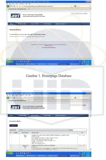 Gambar 1. Homepage Database 