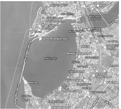 Figure 1: Satellite photograph of Mahim Bay, Mumbai.