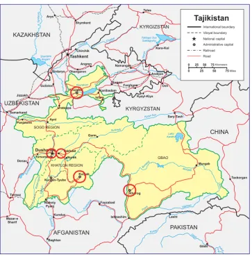 Figure .4 Workshop locations throughout Tajikistan