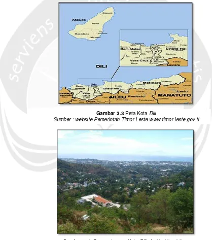 Gambar 3.4. Pemandangan Kota Dili  dari bukit sekitar Sumber: Doc. Pribadi th 2010 