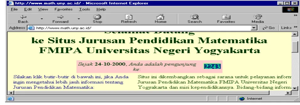 Gambar  5 Layar program MS Intenet Explorer 