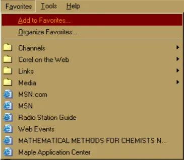Gambar  9 Daftar submenu pada menu Favorites 